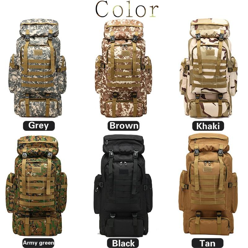 80л камуфляжный рюкзак, военная походная сумка, армейский рюкзак, водонепроницаемые дорожные рюкзаки(6 Цвет)