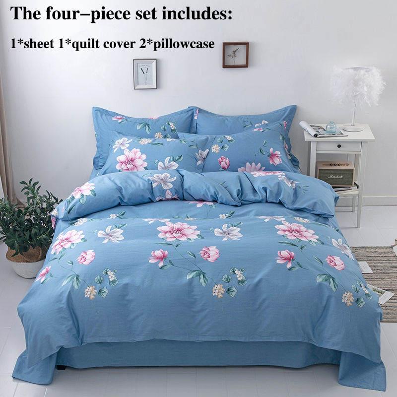 Утолщенное чистое матовое постельное белье из четырех предметов, пододеяльник, удобный для кожи, простой пододеяльник, студенческое общежитие