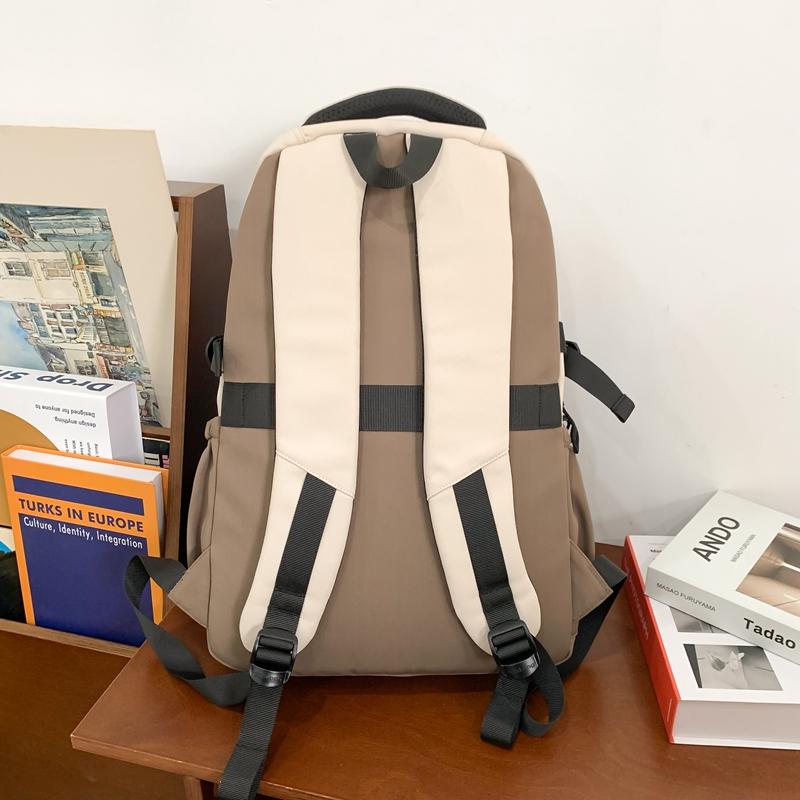 Школьный рюкзак с цветными блоками, мужской рюкзак, большой вместительный дорожный рюкзак для школьников для женщин