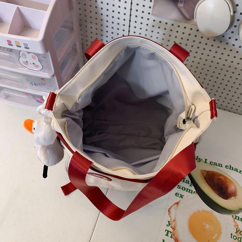 Холщовая сумка через плечо большой емкости, водонепроницаемая нейлоновая школьная сумка для студенток, сумка-тоут на одно плечо