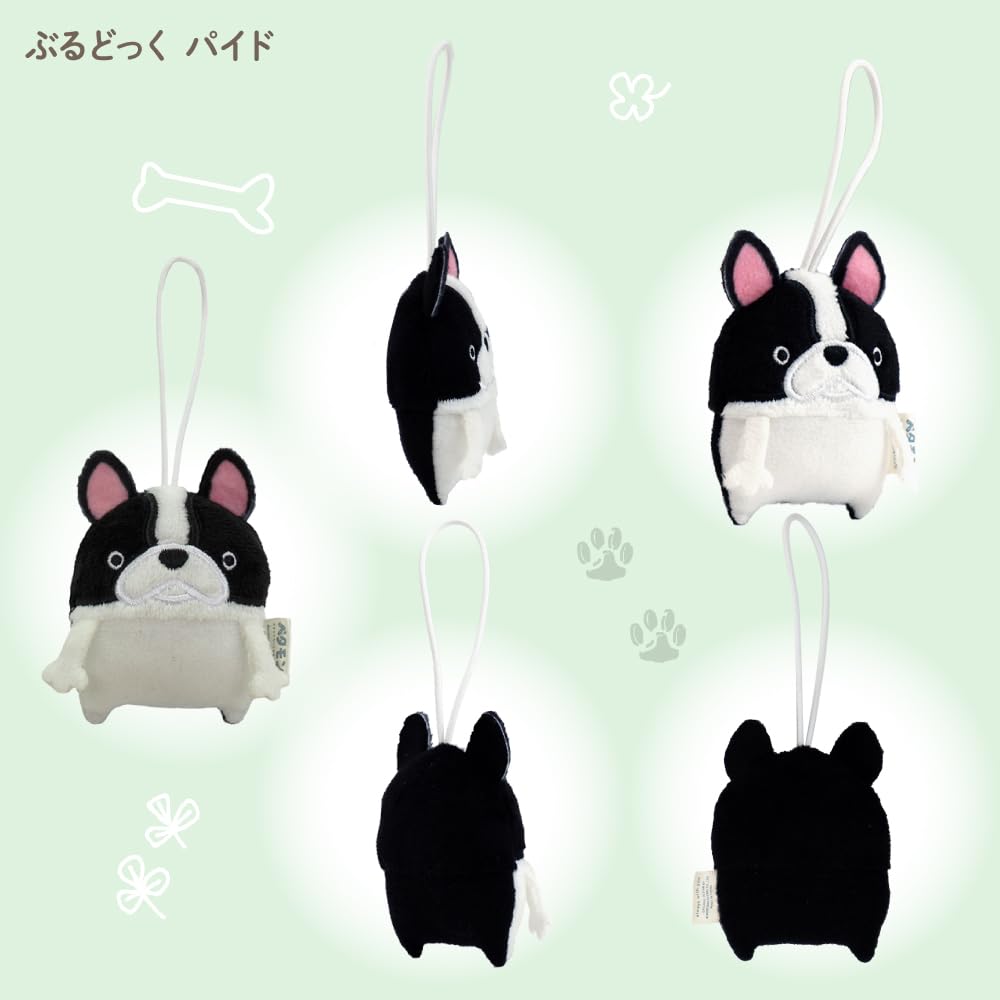 Morisaka Global Petamon Mascot Bulldog Pied xx Animal Bulldog Dog Ремешок Charm Милая мягкая игрушка для выхода Шитье Сумка или рюкзак для фотосъемки 5.5 2.5
