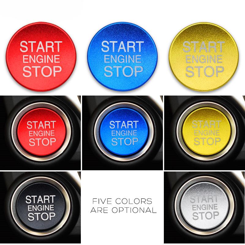 Аксессуары для салона автомобиля, наклейка, Стайлинг, кнопка остановки двигателя, зажигание, кольцо, подходящее для