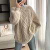 Autumn and Winter New Round Neck Thickened Twist Pullover Knitted Sweater Women