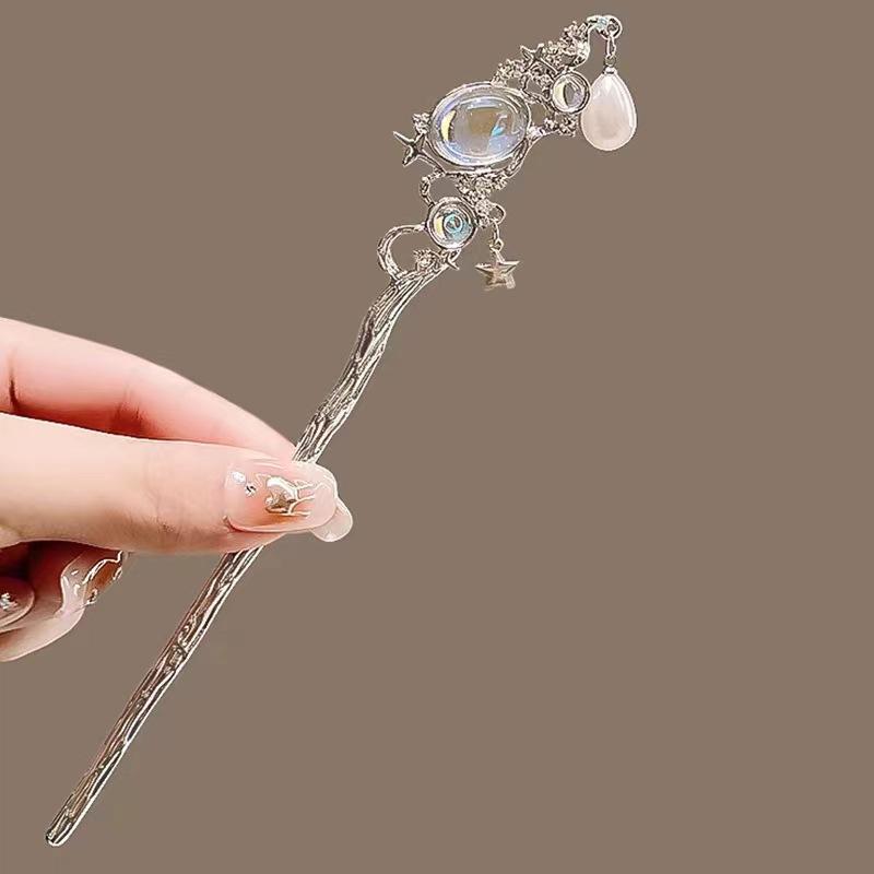 Винтажная заколка для волос в стиле ханьфу, женская, металлическая, с глазурью, вилка для волос, палочки для волос, шпилька, женские украшения, заколка для волос, аксессуары