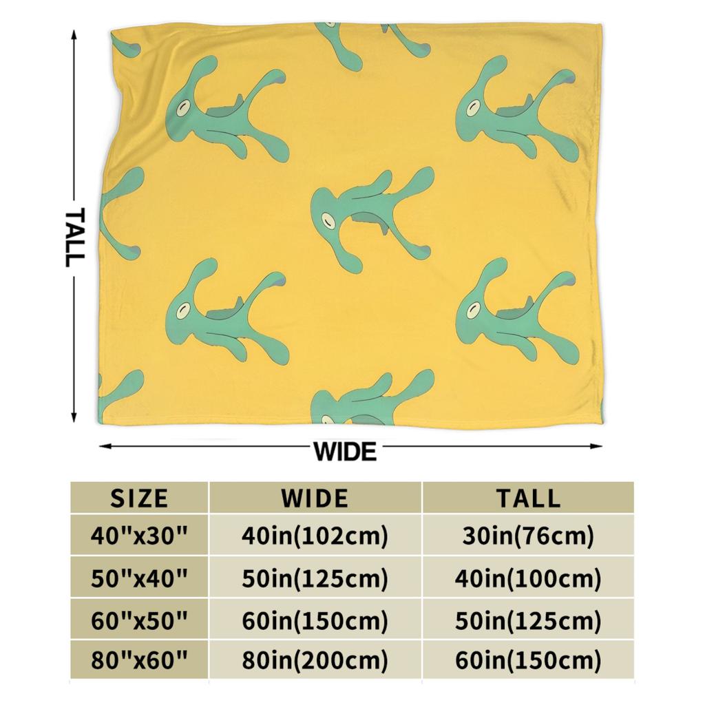 SpongeBob SquarePants Cartoon Blankets Squidward Flannel Funny Breathable Throw Blanket for Chair Covering Sofa Textile Decor