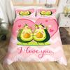 Avocado Duvet Cover Twin Queen Kawaii Green Tropical Fruit Bedding Set for Kids Girl Botanical Comforter Cover with 2 Pillowcase