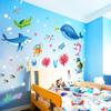 Cartoon Underwater World Wall Stickers Kids Bedroom Bathroom Fish Decals Removable Art Murals PVC Wallpaper Decor