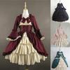 Gothic Medieval Court Dress with Square Collar & Bow Tie