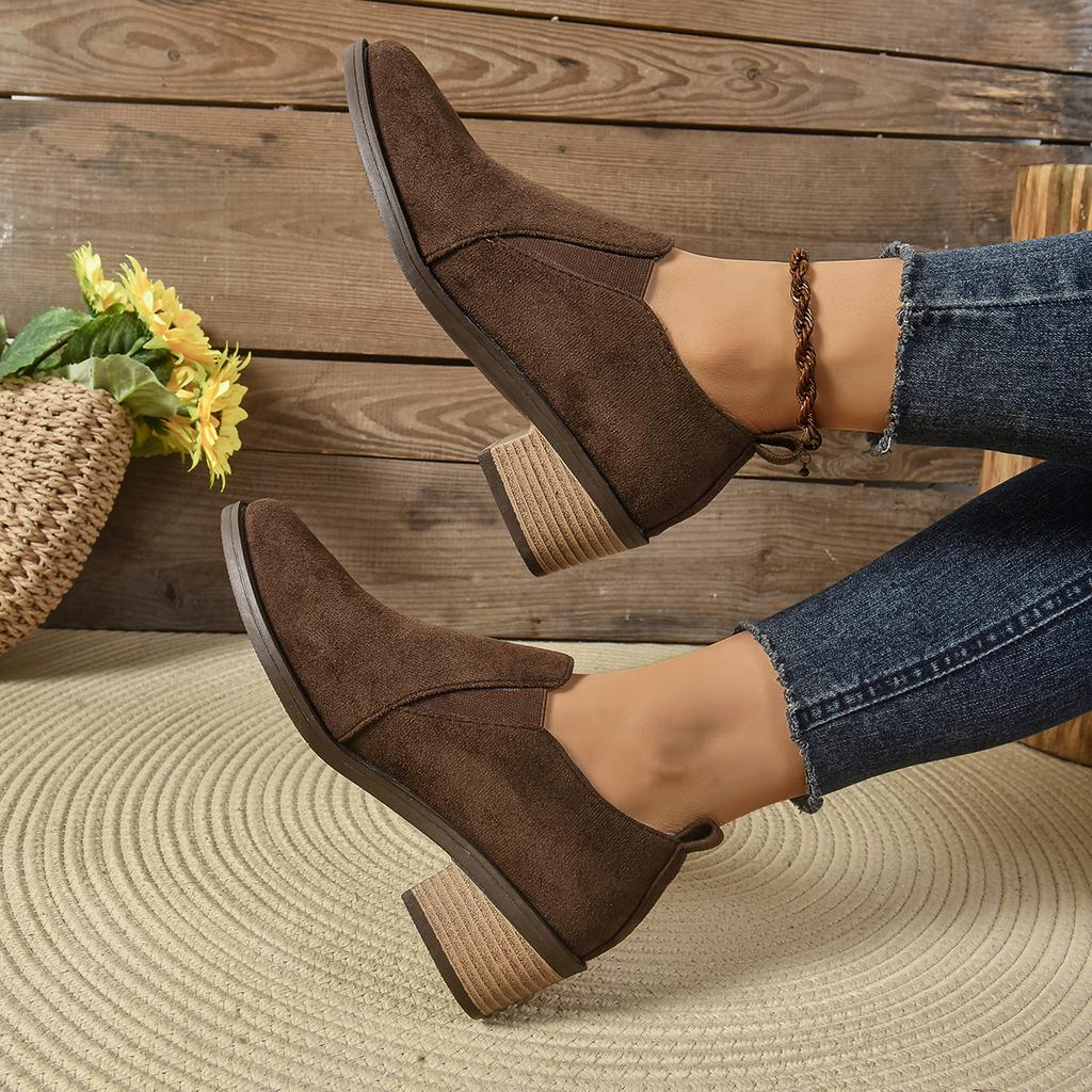 Модная женская обувь больших размеров 36-43 код Весна Осень Острый носок Толстый каблук Туфли-лодочки Простая подошва Повседневная обувь