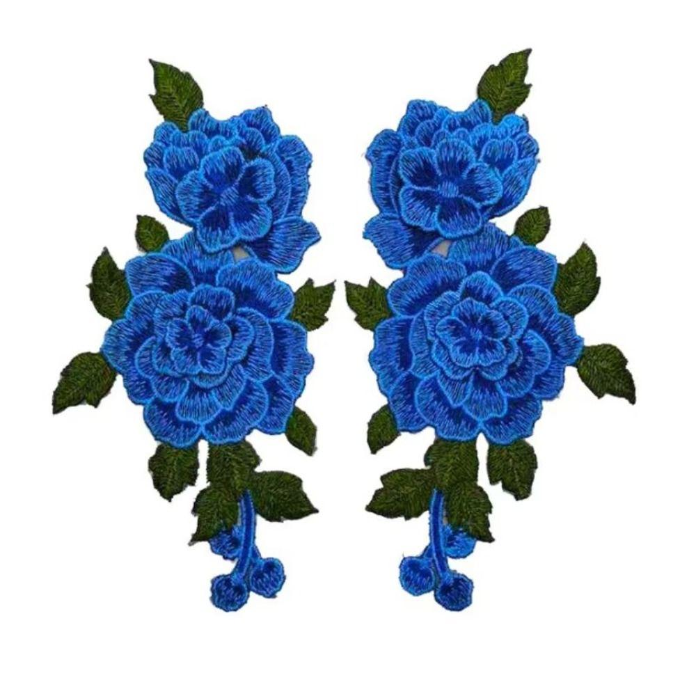 Red Embroidery Flower Applique 24*12CM Sew On Patch Floral Patches Crafts Clothing Accessories