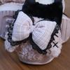 Дизайнерские женские тапочки с бантом для дома, туфли на каблуках 5 см, туфли на платформе, женские тапочки в готическом стиле JK, пушистые меховые шлепанцы, домашняя обувь