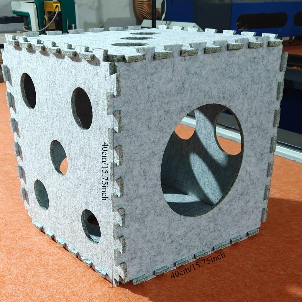 Splicing Felt Cat Nest Dice-shape Cat House Detachable Cat Mat Felt Tunnel Toy Interactive Pet Toy Cube Tent Pets Supplies gifts