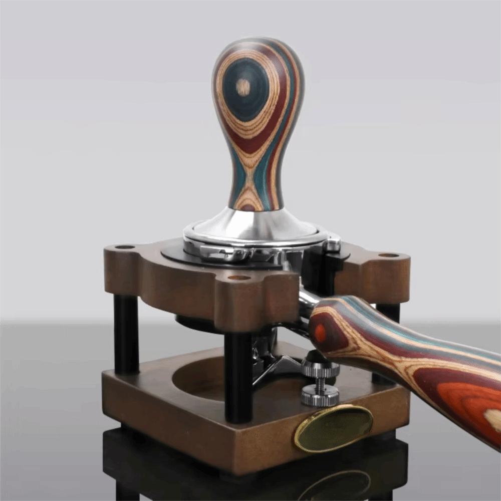 Thread/Flat Bottom Colorful Wooden Handle Coffee Tamper Detachable 51/53/58 MM Coffee Powder Hammer Hand Press Heavy Duty