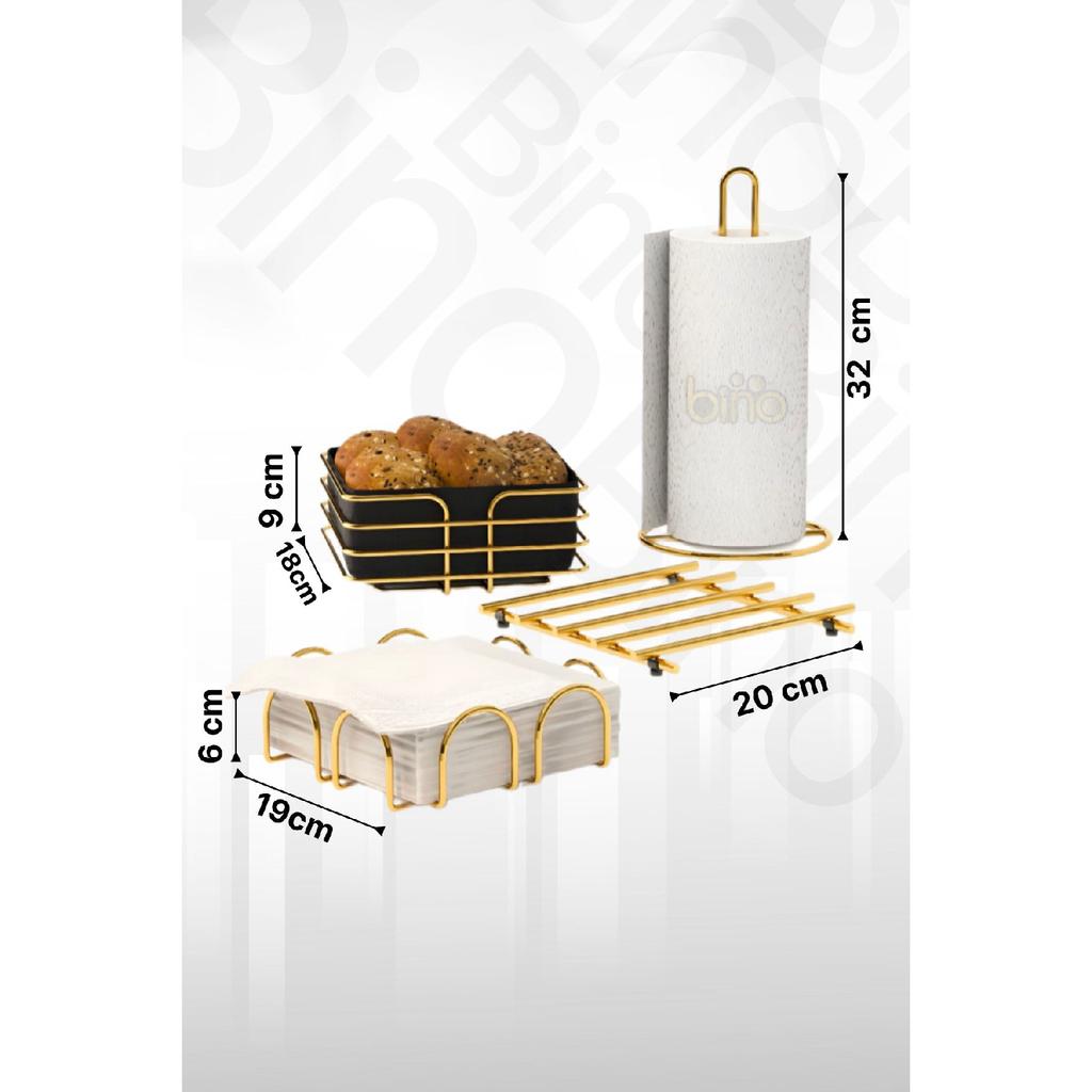Tableware, Kitchen Presentation Holder, Napkin Holder, Towel Holder, Trivet, Bread Holder, 4-piece Tableware Set, Kitchen Organizer