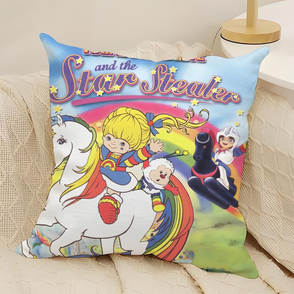 Мультяшная Аниме Милая R-Rainbow Brite Наволочка Натуральный Лен Двусторонняя Печать Диван Домашний Декор Чехол для Подушки