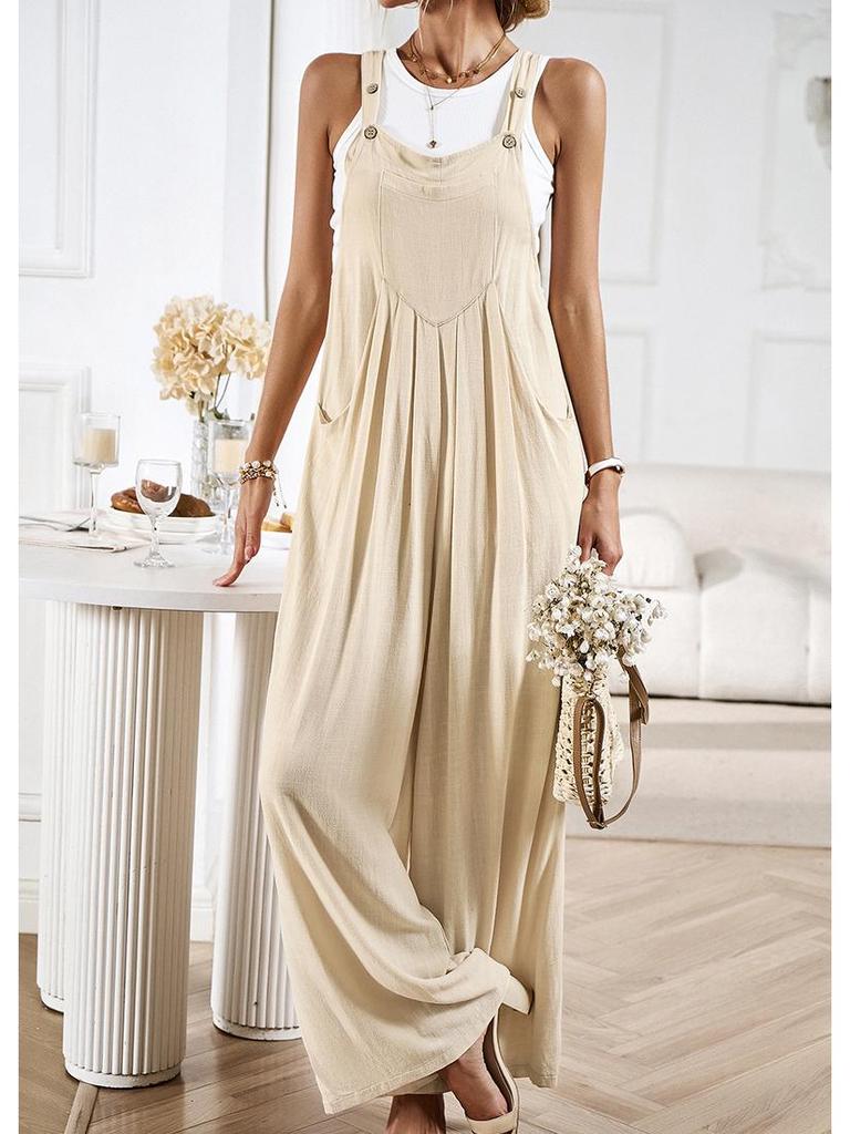 Diyun Oumei Women's Solid Color Wide-leg Jumpsuit 2023 Summer Collection