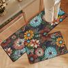 2 шт. кухонные ковры яркие цвета с цветочным принтом износостойкие нескользящие легко чистящиеся противообрастающие коврики дверные коврики