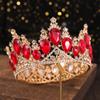 Свадебная тиара, корона, модная Золотая круглая хрустальная корона, аксессуары для волос невесты, вечерние головной убор, свадебные аксессуары для волос, тиара