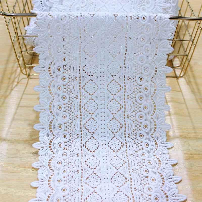 Новый стиль, ширина 17/20 см, 1 ярд/упаковка, водорастворимая кружевная отделка с цветочной вышивкой, кружевная бейка, хлопковый материал