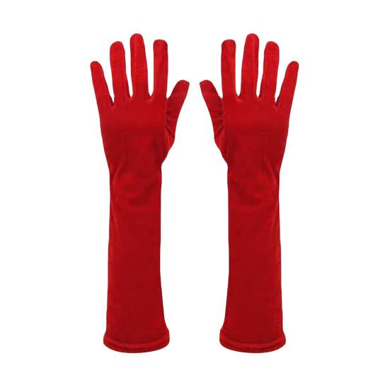 1 Pair Bride Wedding Gloves Golden Velvet Anti-slip Five Fingers Retro Pure Color