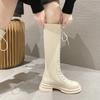 Long Boots Women's 2024 New Heightened Elastic Boots Thick-soled Knight Boots But Knee-length Lace-up Women Women Shoes