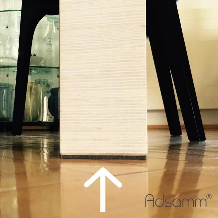 Patins en feutre - ADSAMM - 25x25 mm - Gris - Auto-adhésifs - Lot de 200 pièces