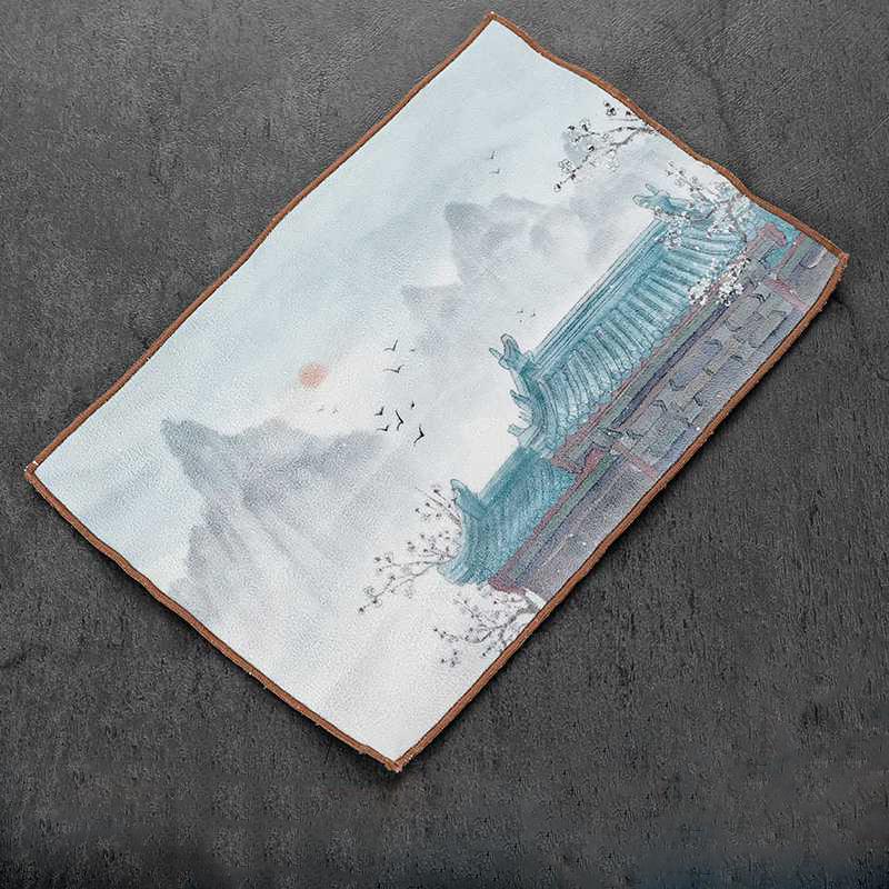 Тряпка для посуды, простое ветровое кухонное полотенце, впитывающая пеньку, серая скатерть, чайная подушечка, аксессуары для чайной церемонии