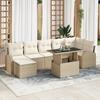 VidaXL Ensemble de Canapés de Jardin 8 pièces avec Housses Beige Rattan 3348687