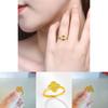 Gold Brass Stylish Plated Lucky Clover Ring Adjustable Size Perfect Gift Her For