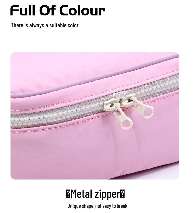 Korean Style Pastel Cotton-Filled Handbag Cosmetic & Travel Wash Bag