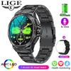 LIGE Новые оригинальные полностью стальные умные часы HD с круглым экраном, аккумулятор большой емкости 400 мАч, умный браслет, Bluetooth-вызов, спортивные водонепроницаемые умные часы