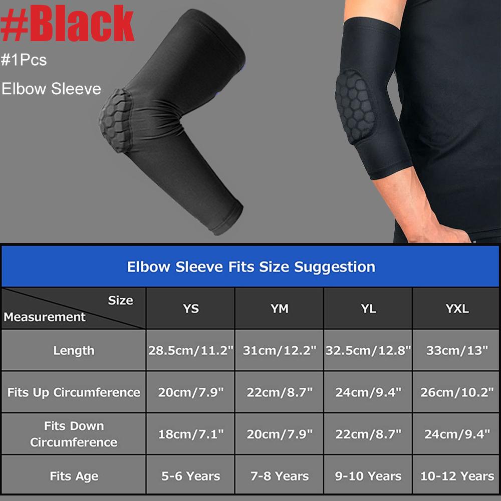 1 шт. спортивные налокотники для детей, компрессионные наколенники с сотовым заполнителем для баскетбола, футбола, волейбола, велоспорта