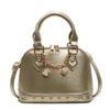 Crossbody Modern Shell Bag With Chain Strap And Rivet Details For Casual Outings