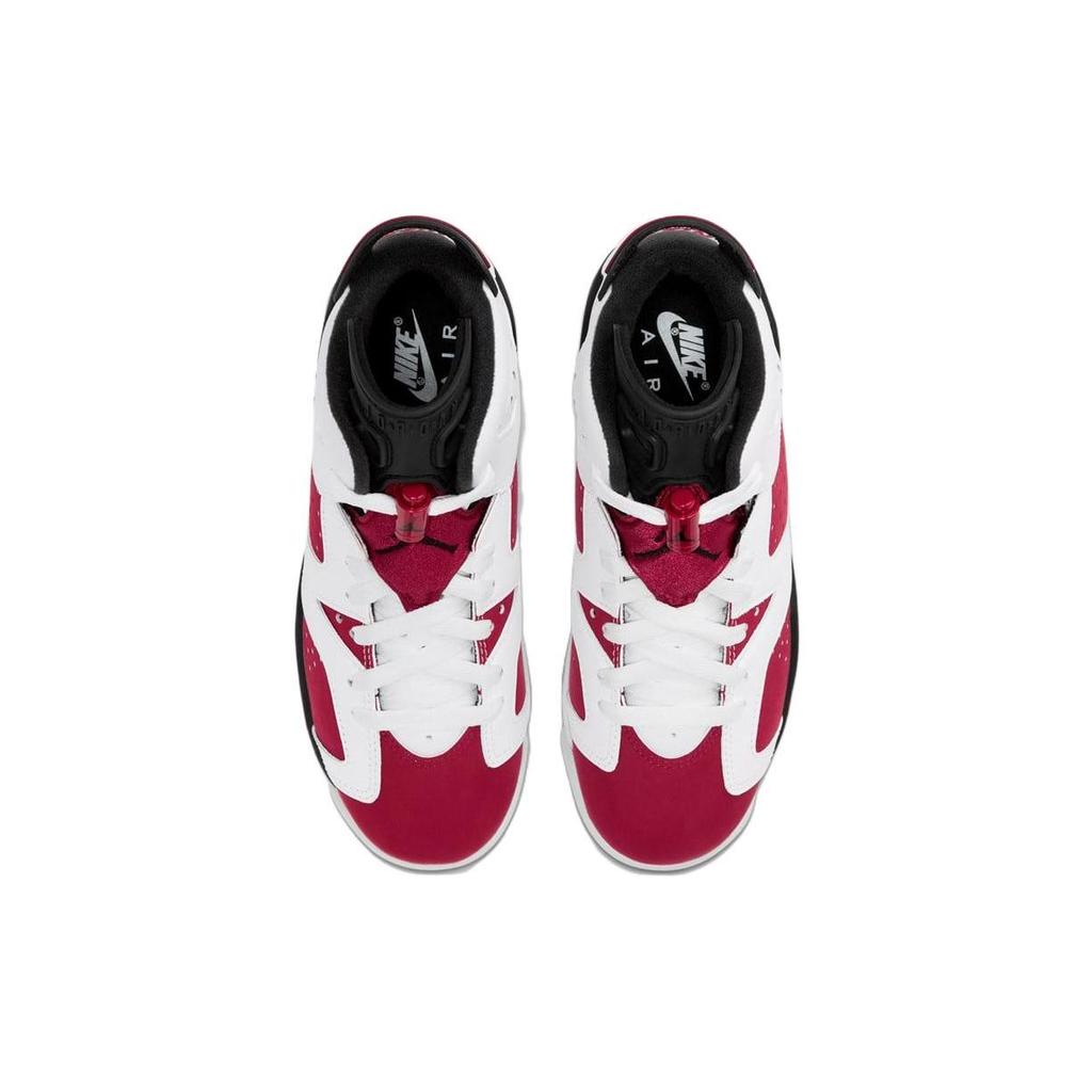Детские кроссовки Air Jordan 6 Retro GS Carmine 2021 Белый Черный 384665-106