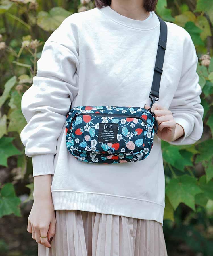 and KiU 300D Front Pocket 140g Mini Shoulder Bag Suitable for Outdoor Travel Cute and Stylish Unisex KiU BleuBleuet 2-Way Bag/Waist Pouch/Sub -