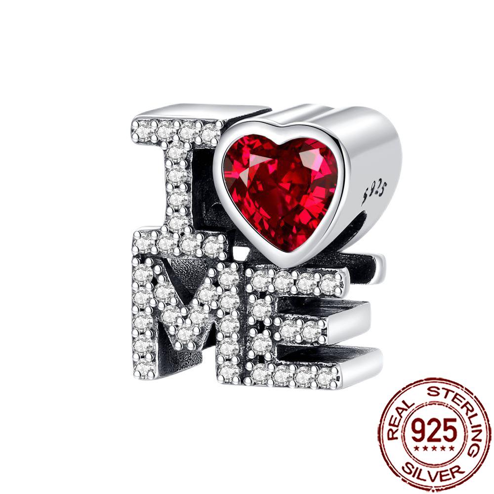New Charms 925 Silver Sister Daughter Mum Mother Family Love Heart Beads Fit Origina Bracelet Necklace DIY Jewelry