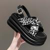 Fashion New Summer Women Chunky Sandals High Platform Trainers Bling Breathable Casual Slippers Shoes Woman 7CM Heels Wedge Sneakers