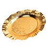 Round Gold Serving Tray 20cm Fanshaped Wavy Shape Stainless Steel Gold Round Tray Gold Candy Dish
