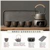 Household warm tea small set retro gilt kung fu tea set office living room one pot two cups coarse pottery beam pot