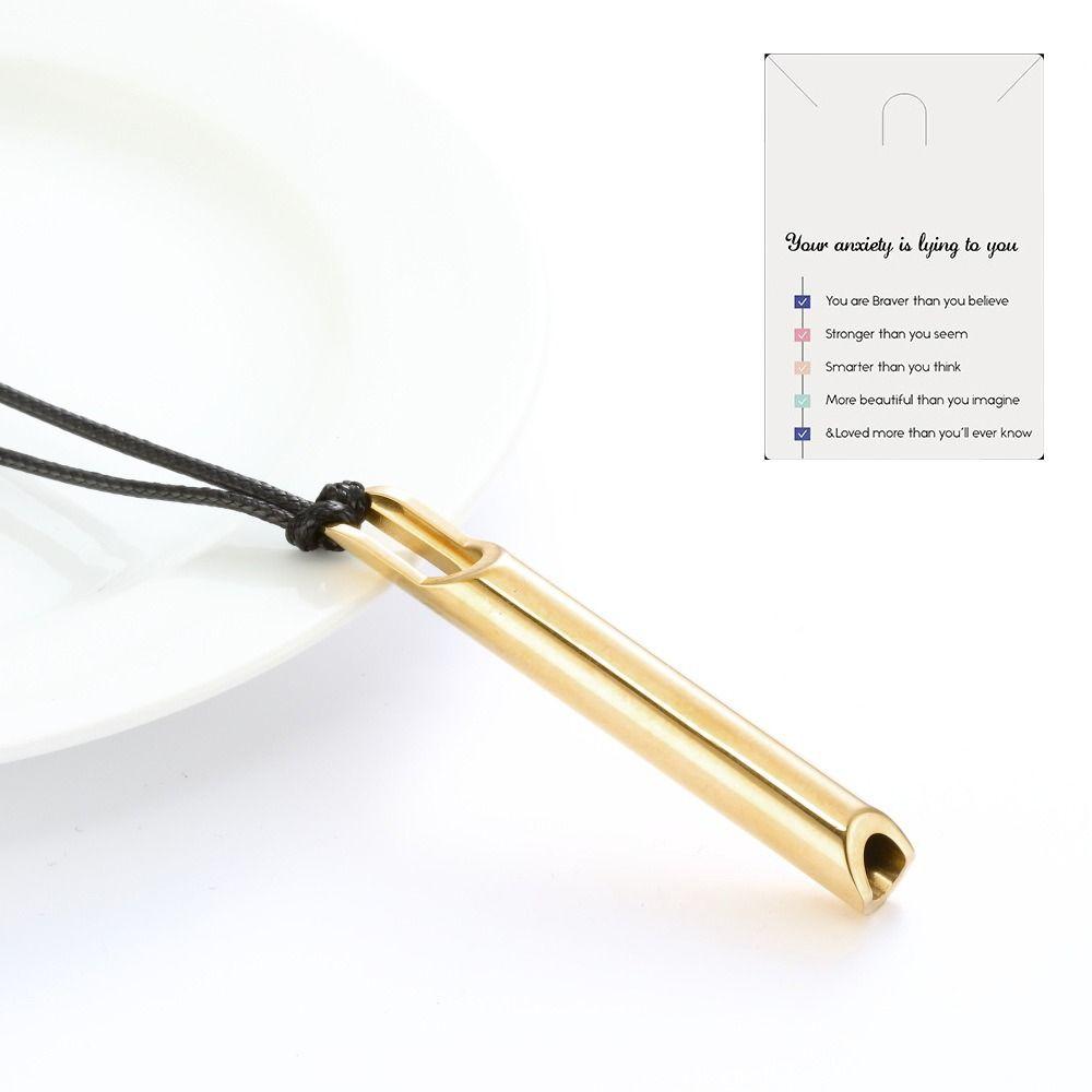 For Anxiety Relief Mindful Breathing Necklace Stress Anxiety Whistle Necklace Yoga Sports