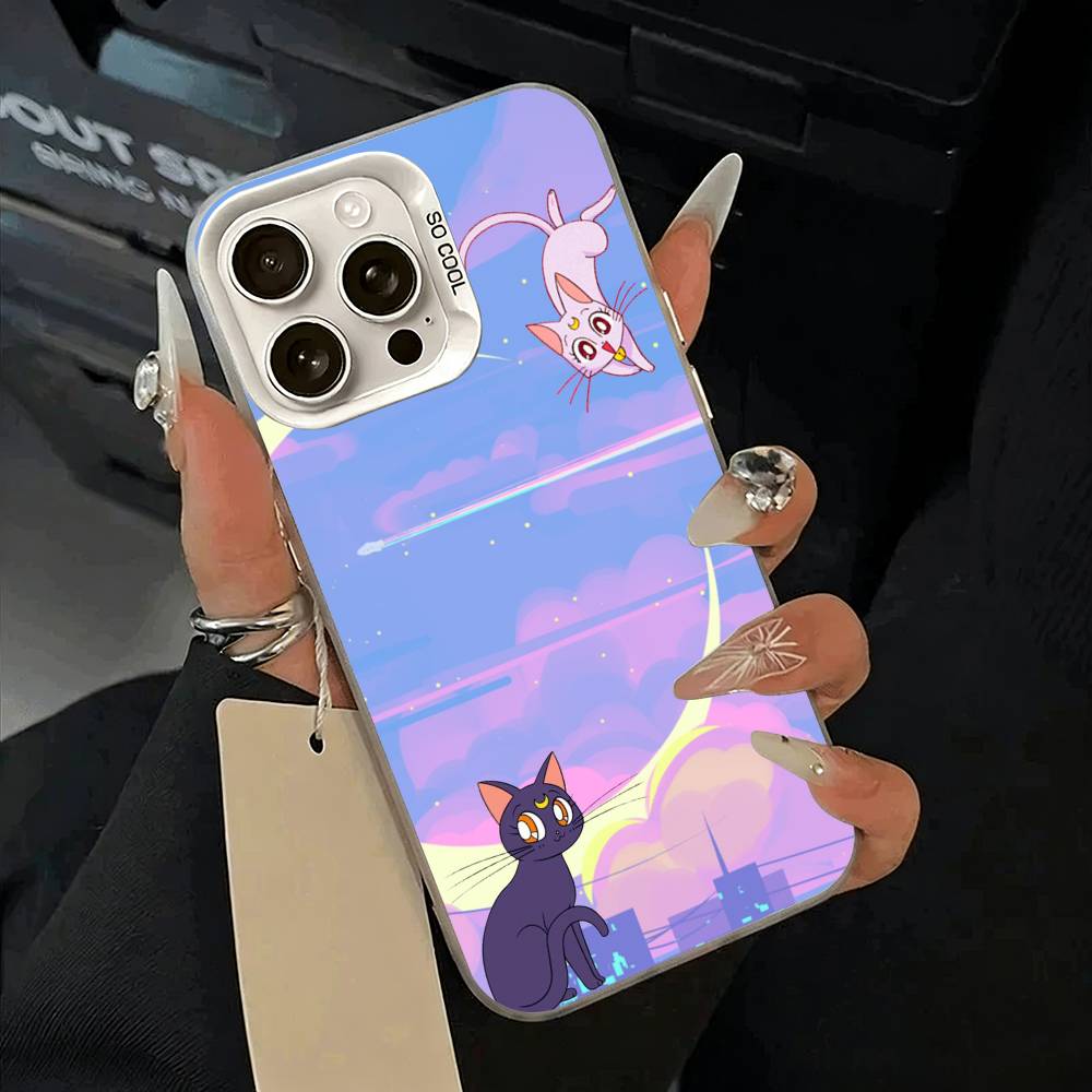 Чехол для телефона S-Sailor- Moon для iPhone 17,16,15,14,13,12,11 Plus,Pro Max,XS,белый серебристый чехол для телефона