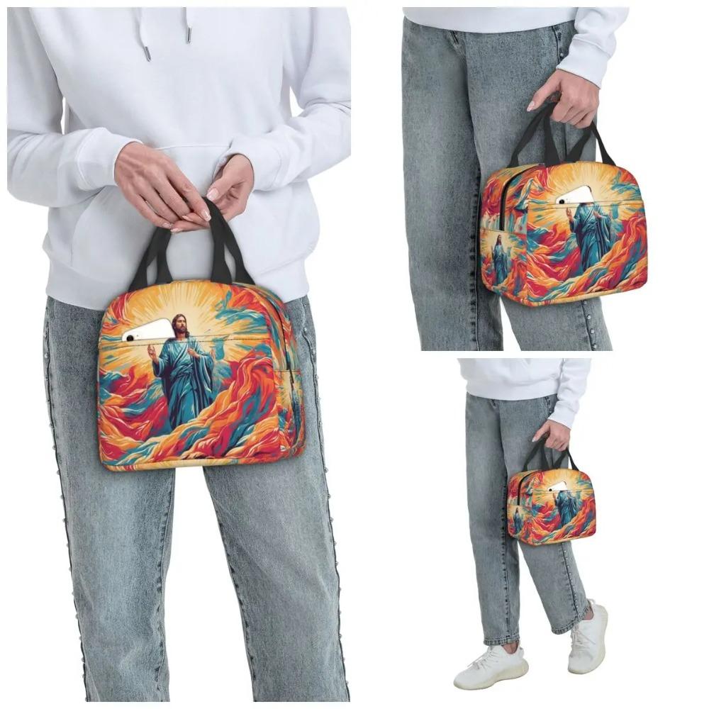 Resurrected Jesus Jesus Biblical References Insulated Lunch Bag for Kids School Cooler Thermal Food Box Tote Portable