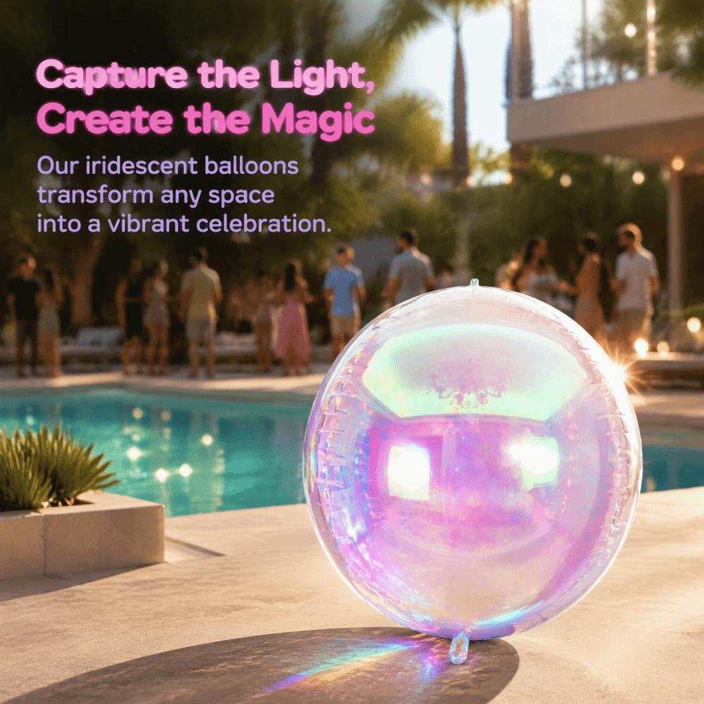 Rainbow Holographic Transaprent Balloons 10/12/22/32/50inch Inflatable Balloon  Event Birthday