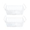 2Pcs Freezer Organizer Bins Steel Wire Large Capacity Strong Bearing Freezer Basket with Handle for Closet Countertops