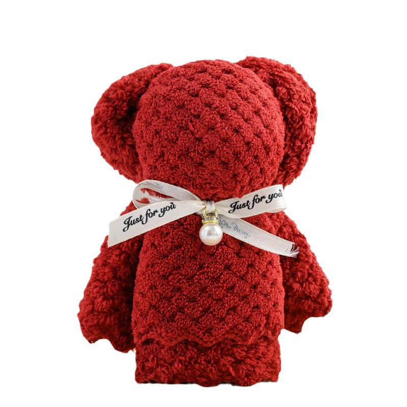 Полотенце из кораллового флиса с ананасовой сеткой и маленьким мишкой - 30*30, подарок для вечеринки