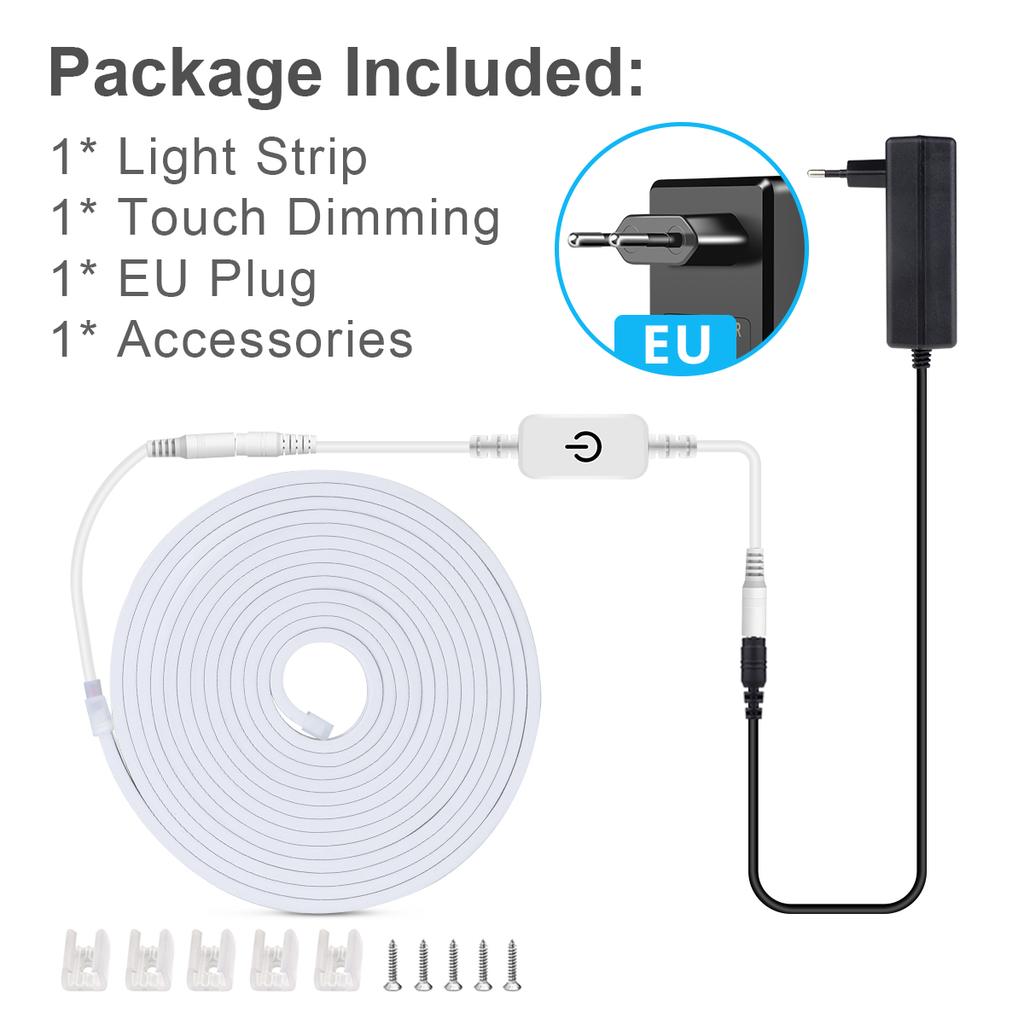 DC 24V Touch Sensor Dimmable COB LED Strip Light 5M 10M Pure Silicone Tube LED Neon Tape For Kitchen Cabinet Room Backlight Lamp