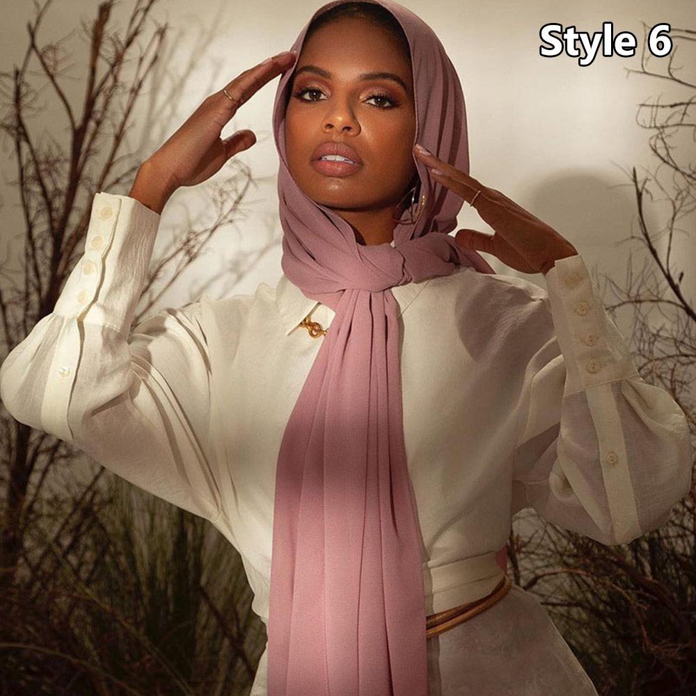 Big Size Muslim Headband Breathable Hijab Scarf Casual Islamic Scarves