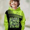 Children's Fishing Pattern 3D Digital Printing, Boys' Hip Hop Personality Hooded Sweatshirt