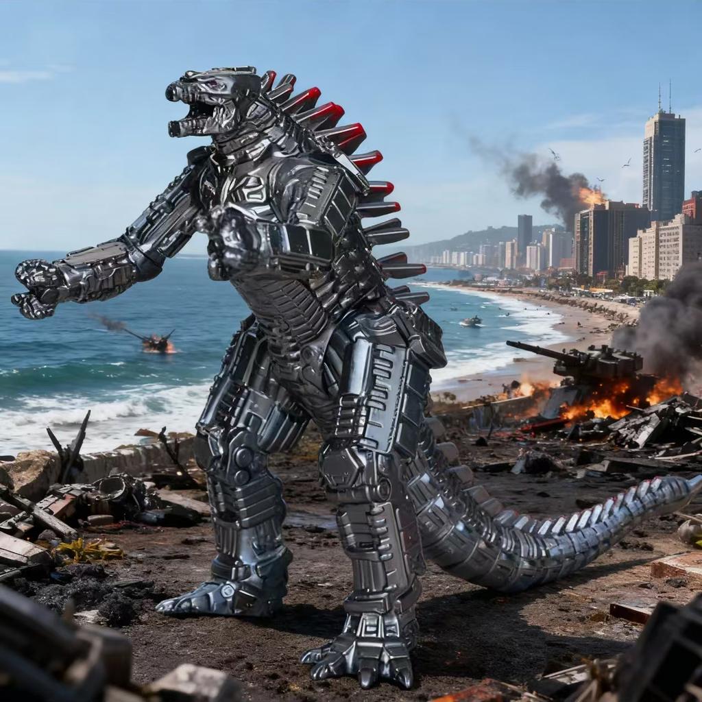 Action Figure King of The Monster Mechagodzilla Soft Rubber Toy 7 Inches Movable Joints Dinosaur Boy Toys For Kids Gift
