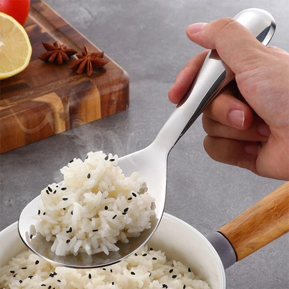 Household Non-stick Rice Spoon Stainless Steel Rice Spoon Comfortable Canteen Serving Spoon